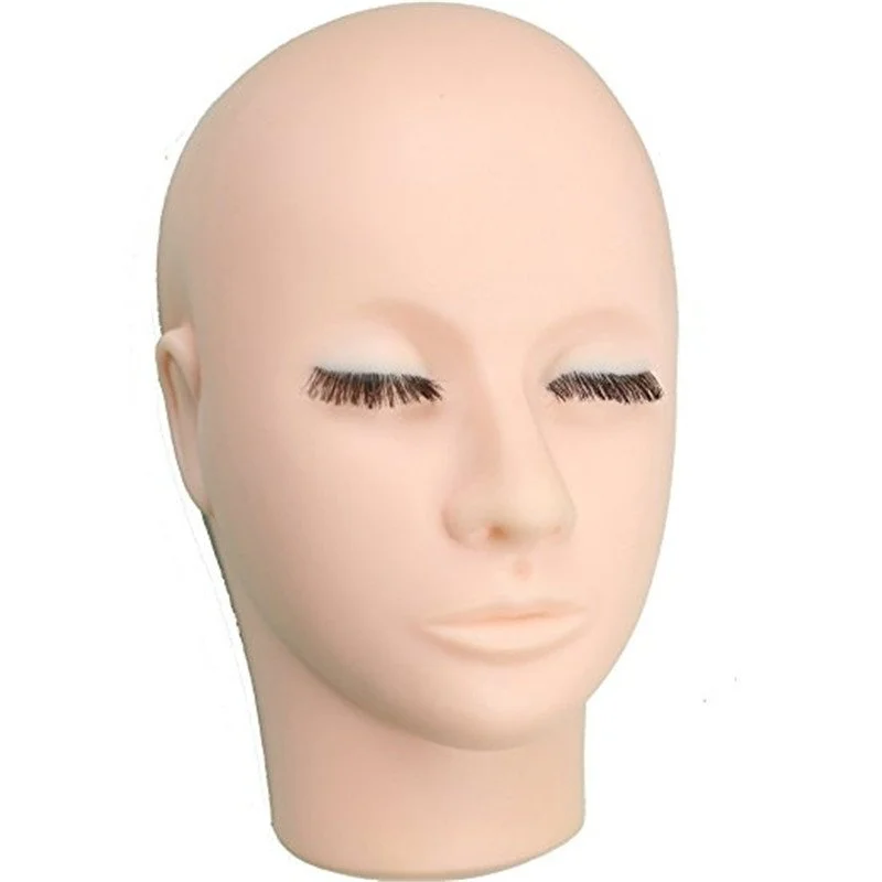 Dreambeauty Make Up Practice Soft Viny Mannequin Face with Embedded Eyelash