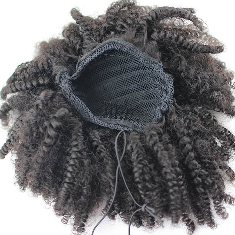 100 Human Hair Ponytails 7A Brazilian Virgin Hair afro kinky curly Ponytail Hair Extension With Combs