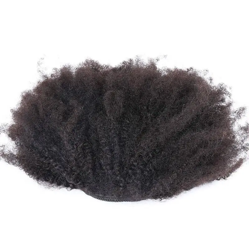 Natural Black Remy Hair Afro Kinky Curly Ponytail For Women Clip In Ponytails Human Hair