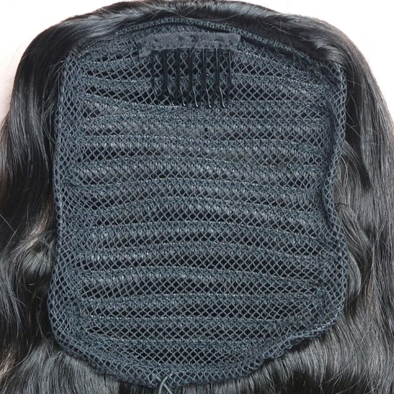 Ponytail Wrap Hair Extension Natural Black Hair Clip In ponytail  7A Brazilian Virgin Hair Long Body Wave