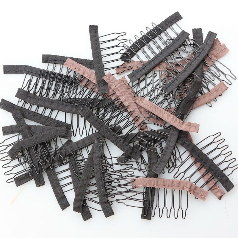 wholesale Wig Combs and Clips Wig Accessories for Wig Cap Black and Brown Color Wig Cap Comb Straps