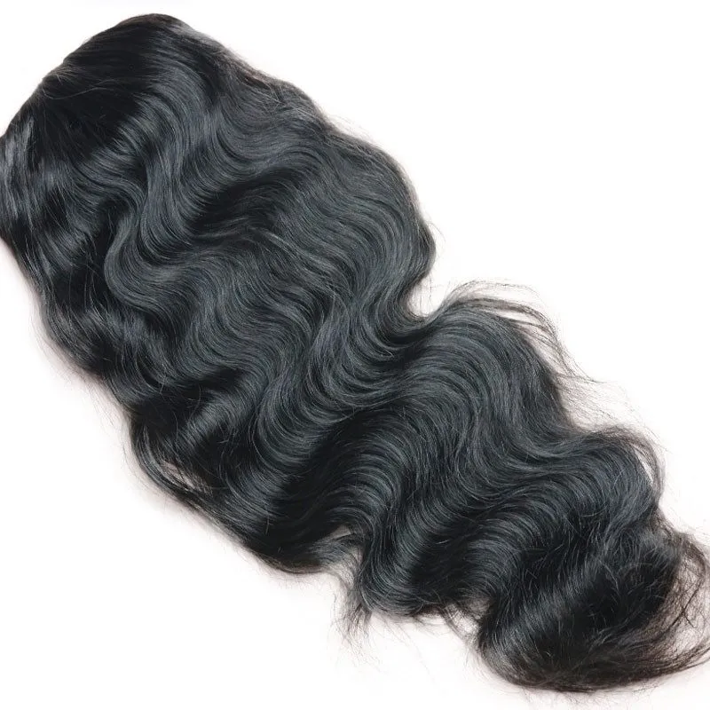 Ponytail Wrap Hair Extension Natural Black Hair Clip In ponytail  7A Brazilian Virgin Hair Long Body Wave