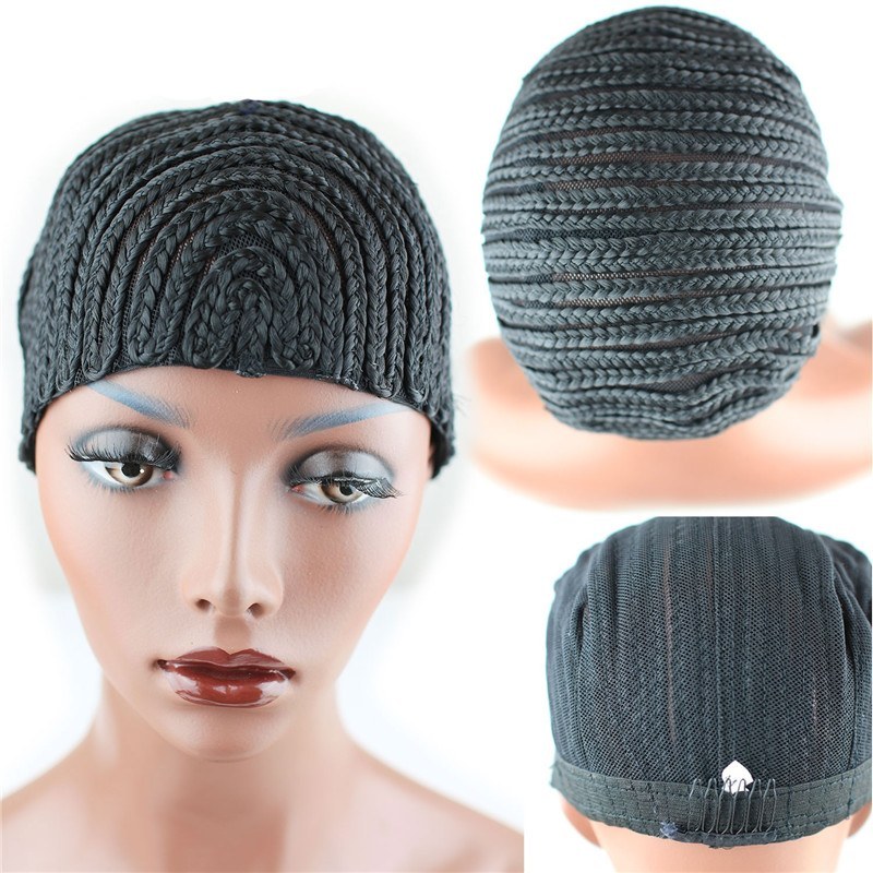 Cornrows Wig Cap Easier To Sew In With Adjustable Strap And Comb Avoid Loss Hair Black Color Protect Own Hair Scalp Breathable