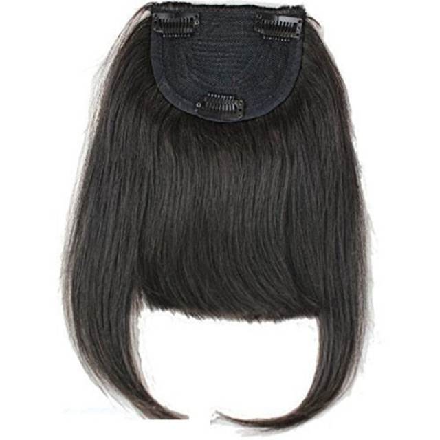Brazilian Human Hair Clip-in Hair Bang Full Fringe Short Straight Hair Extension for women Natural Color 6-8inch