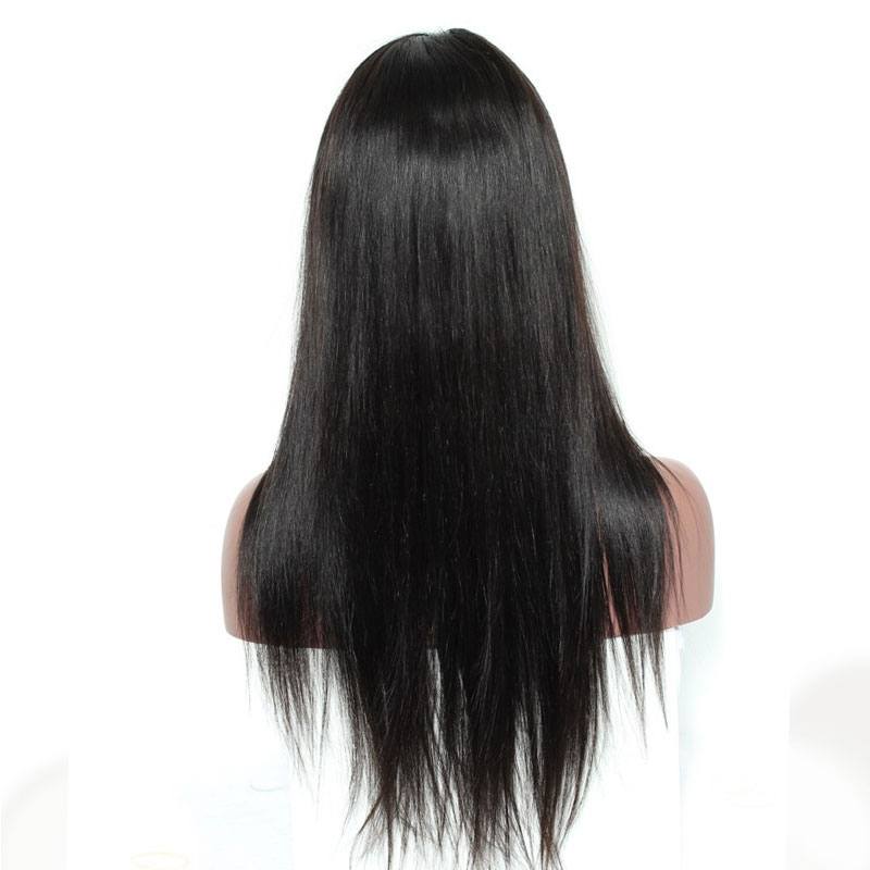 Full Lace Wigs For Black Women Brazilian Silk Straight Human Hair Wigs Swiss Lace Wig with Baby Hair