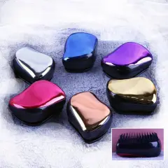 1pc Magic Anti-static Hair Brush Handle Tangle Detangling Comb Shower Electroplate Massage Comb Salon Hair Styling Tool