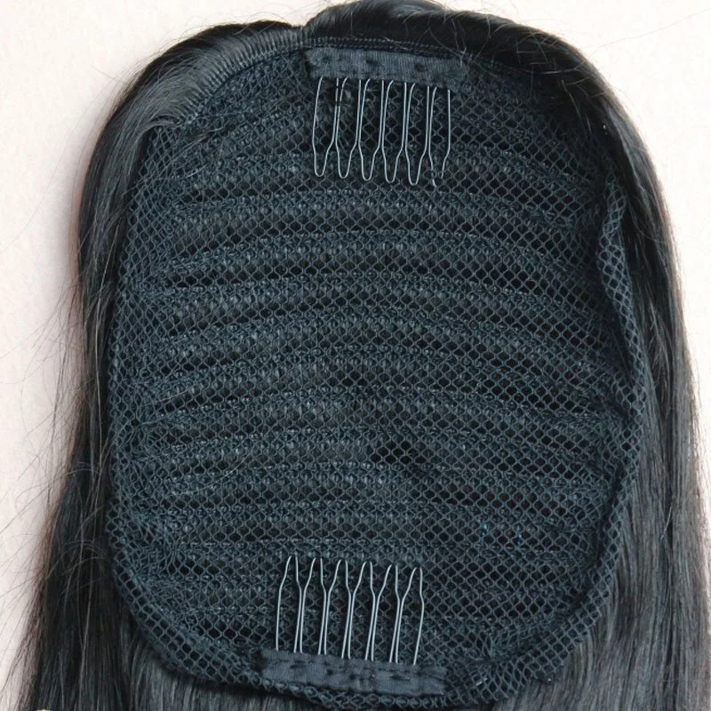 100 Human Hair Ponytails 7A Brazilian Virgin Hair Straight Ponytail Hair Extension With Combs