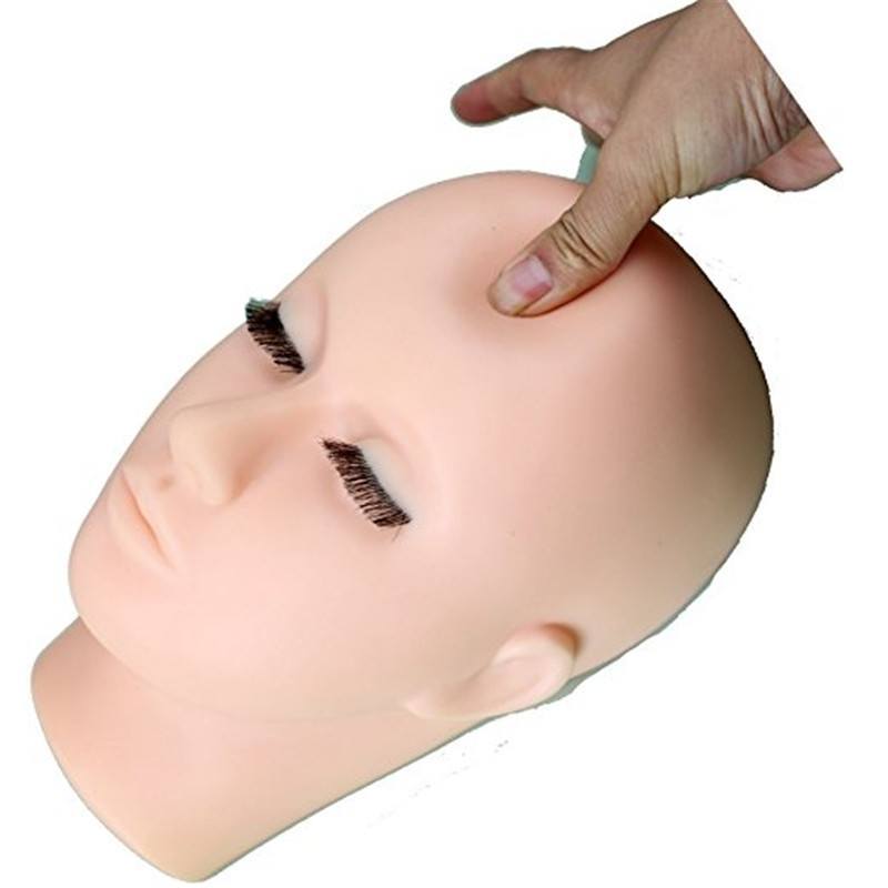 Dreambeauty Make Up Practice Soft Viny Mannequin Face with Embedded Eyelash