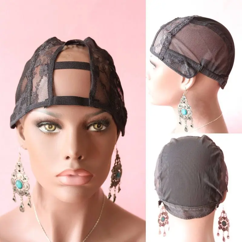 Top Grade U Part Wig Caps And Full Cap For Making Wigs Stretch Lace With Adjustable Straps Back Weave Cap