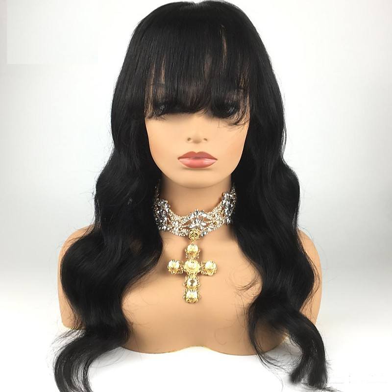 Full Lace Wig Brazilian Hair Body Wave Wig 130% Density with Baby Hair Natural Hairline African American Wig