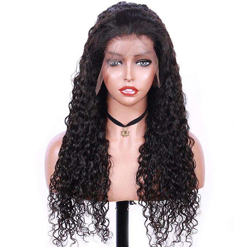 Pre-Plucked Hairline Full Lace Front Brazilian Remy Human Hair Curly Hair Wig for Black Women