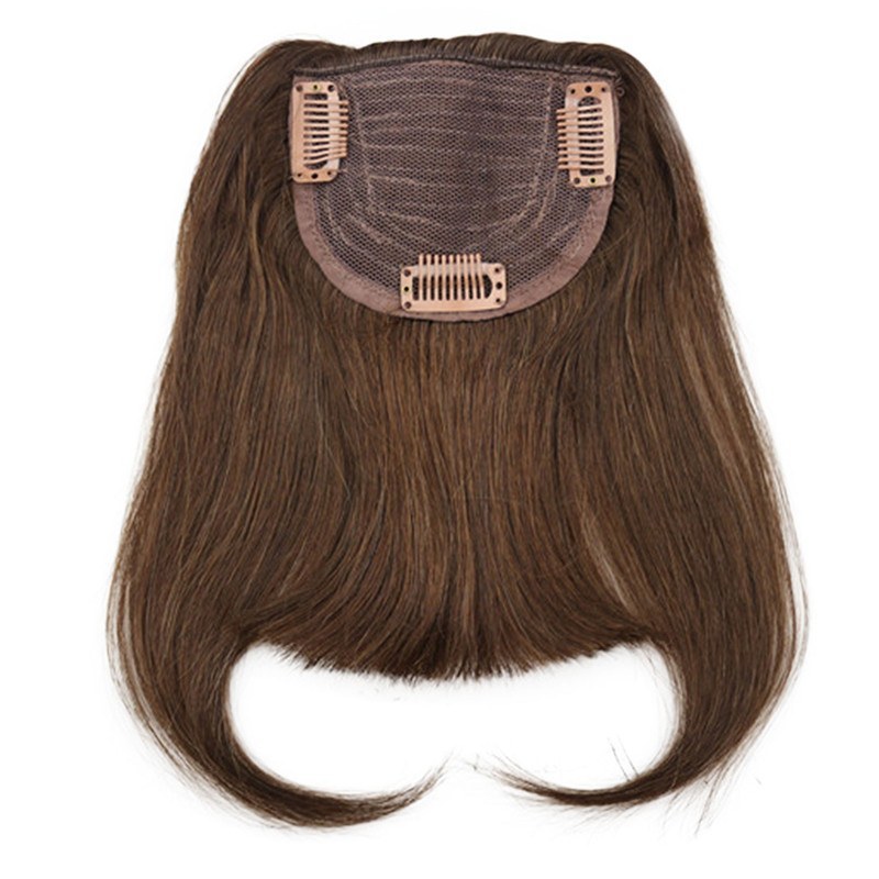 Human Hair Bangs 100% brazilian Virgin Hair Straight Clip in Bangs Machine Weft with Combs Natural Color