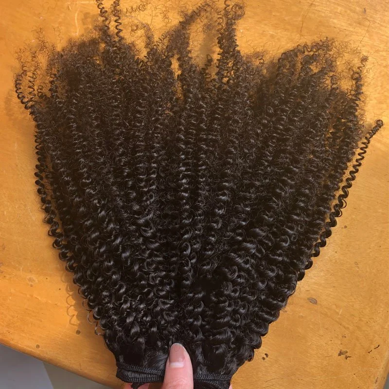 Grade 12A Virgin Hair Extension Kinky Curly Wholesale, Raw Mongolian Kinky Curly Human Hair No Tangle No Shedding