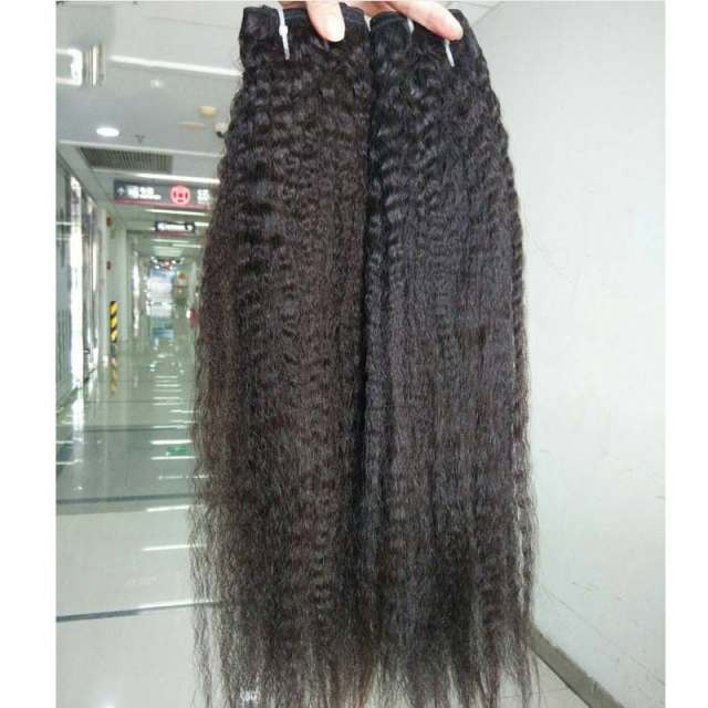 Selling Kinky Straight Weave Hair 8"-40" Grade 12A Virgin Mongolian Human Hair Weave Natural Color Wholesale In Stock