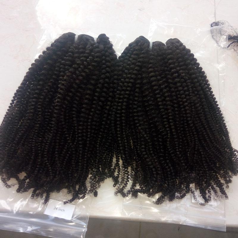 Sale High Quality Brazilian Human Virgin Unprocessed Kinky Curly Hair Virgin Brazilian Hair Weave 8"-40" Big Stock