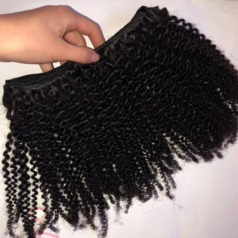 Sale 4A Afro Kinky Curly Virgin Hair Unprocessed Natural Color Mongolian Afro Kinky Hair Extensions 8"-26" In Stock