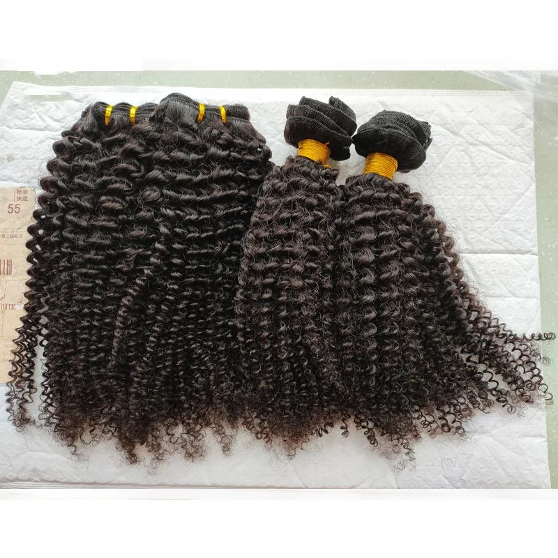 Wholesale 3C4A Kinky Virgin Hair Bundles Best Quality Grade 12A Mongolian Human Virgin Kinky Curly Hair 8"-40" Big Stock