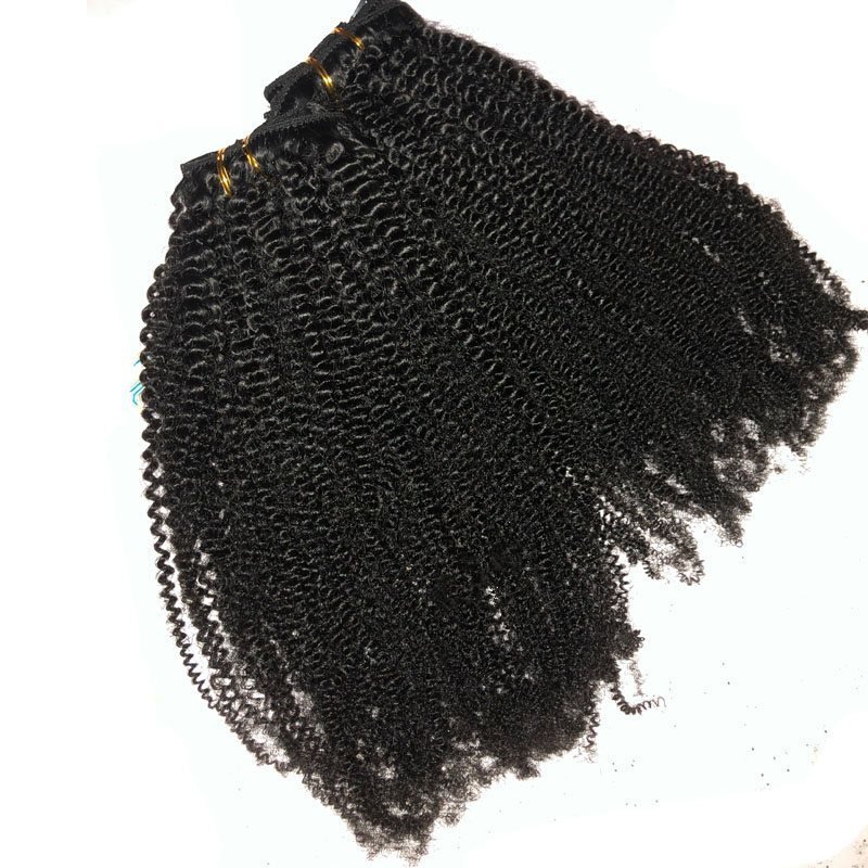 Raw Unprocessed Virgin Mongolian Kinky Curly Hair 4A Kinky Curly Afro Kinky Human Hair Extensions Weave Bundles Big Stock