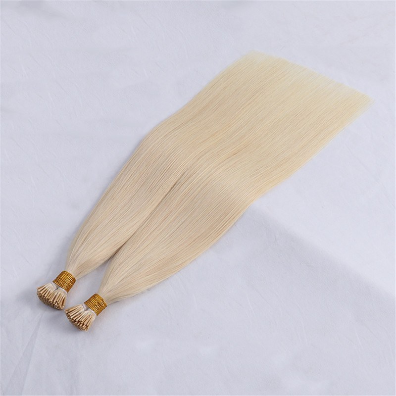 Cuticle Aligned Indian Raw Virgin Human Hair Straight I Tip Hair Extensions For White Woman