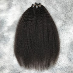 Free Sample Virgin Micro Links Hair Kinky Straight I Tip Human Hair Extensions