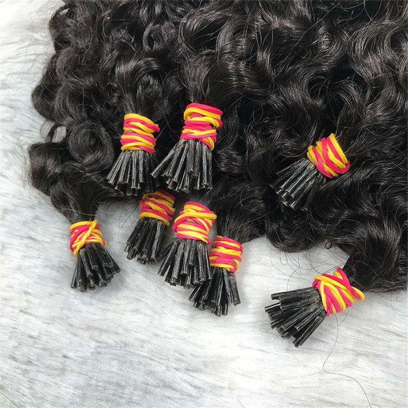 1 Gram I Tip Remy Hair  Micro Link I Tip Water Kinky Curly Human Hair Extensions