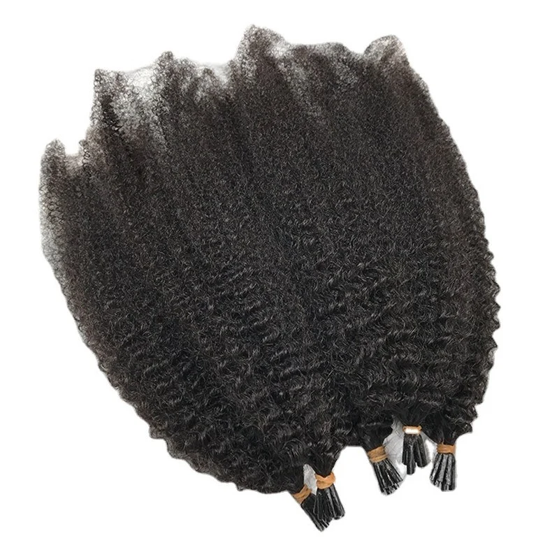 Wholesale Brazilian 4C Curly Human Hair Prebonded I Tip Human Hair Extensions