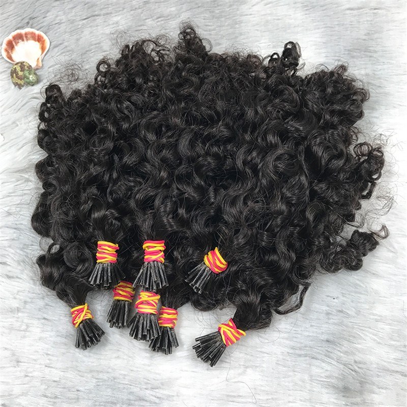 1 Gram I Tip Remy Hair  Micro Link I Tip Water Kinky Curly Human Hair Extensions
