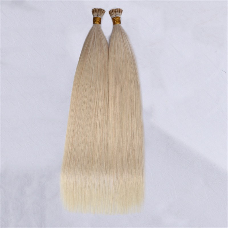 Cuticle Aligned Indian Raw Virgin Human Hair Straight I Tip Hair Extensions For White Woman