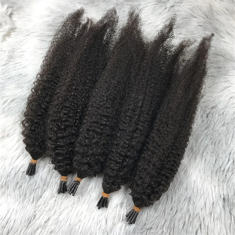 Wholesale Brazilian 4C Curly Human Hair Prebonded I Tip Human Hair Extensions