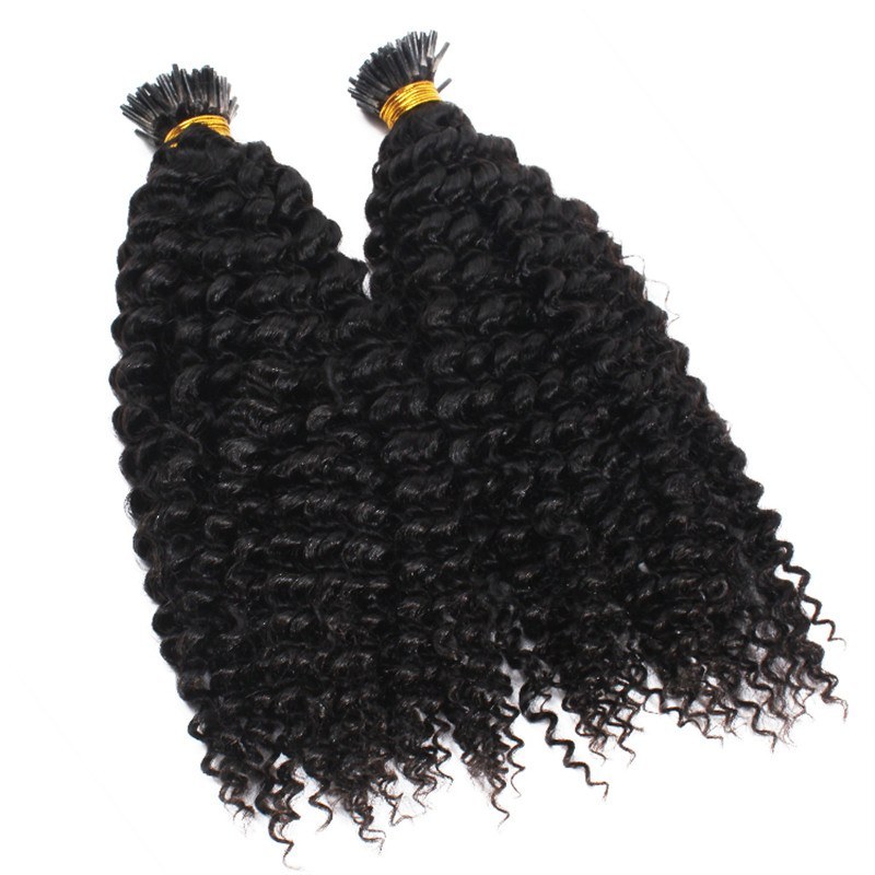Indian I Tip Hair Kinky Curly Human Hair Extension I Tip