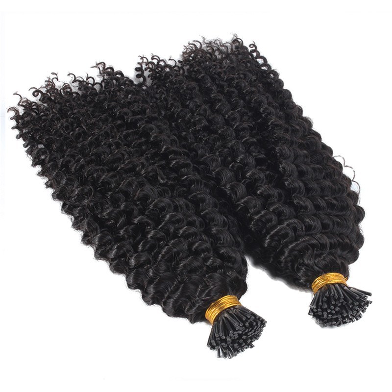 Indian I Tip Hair Kinky Curly Human Hair Extension I Tip