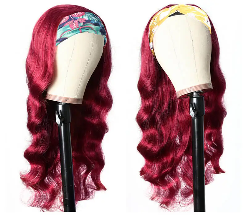 BURG Body Wave Headband Human Hair Wigs Full Machine Made Wig None Lace