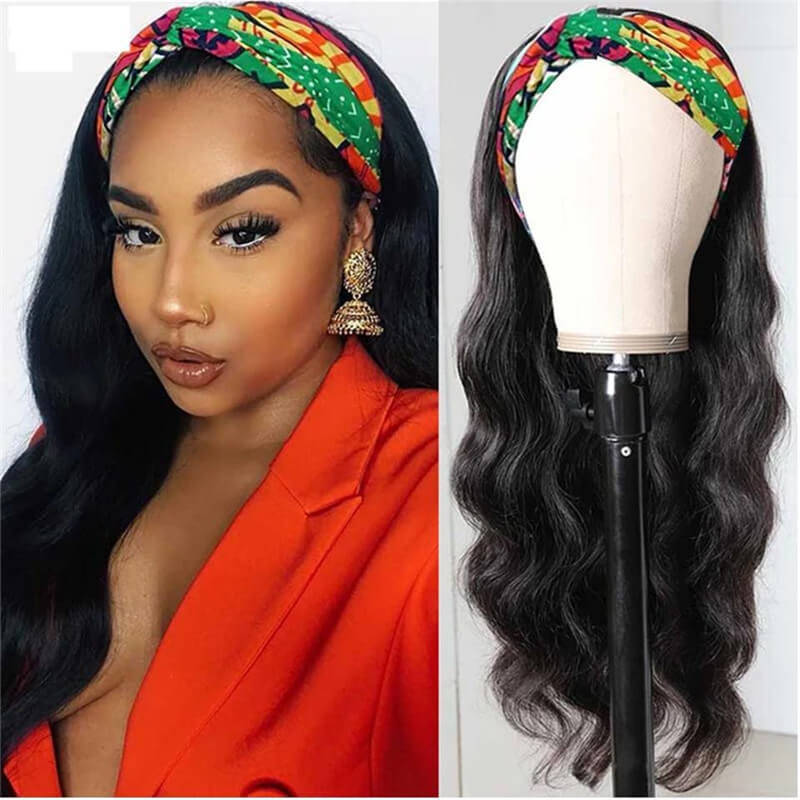 Headband Human Hair Wig Glueless Body Wave Machine Made Non-Lace Wigs head bands