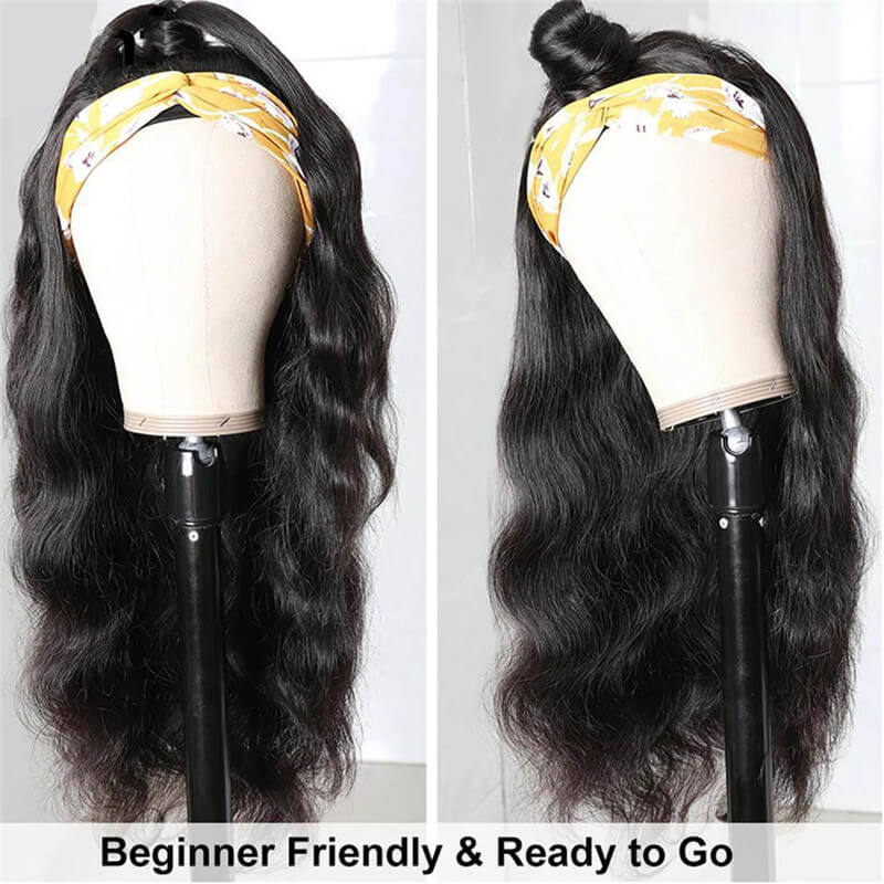 Ombre Honey Blonde Highlight #4/30 Color Body Wave Headband Wig Human Hair Wigs