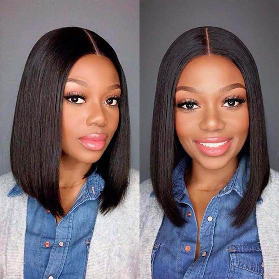 Short Bob Wig Bone Straight Human Hair Wigs 13x4 Lace Wigs T Part Remy Brazilian Bob Human Hair Wigs For Women