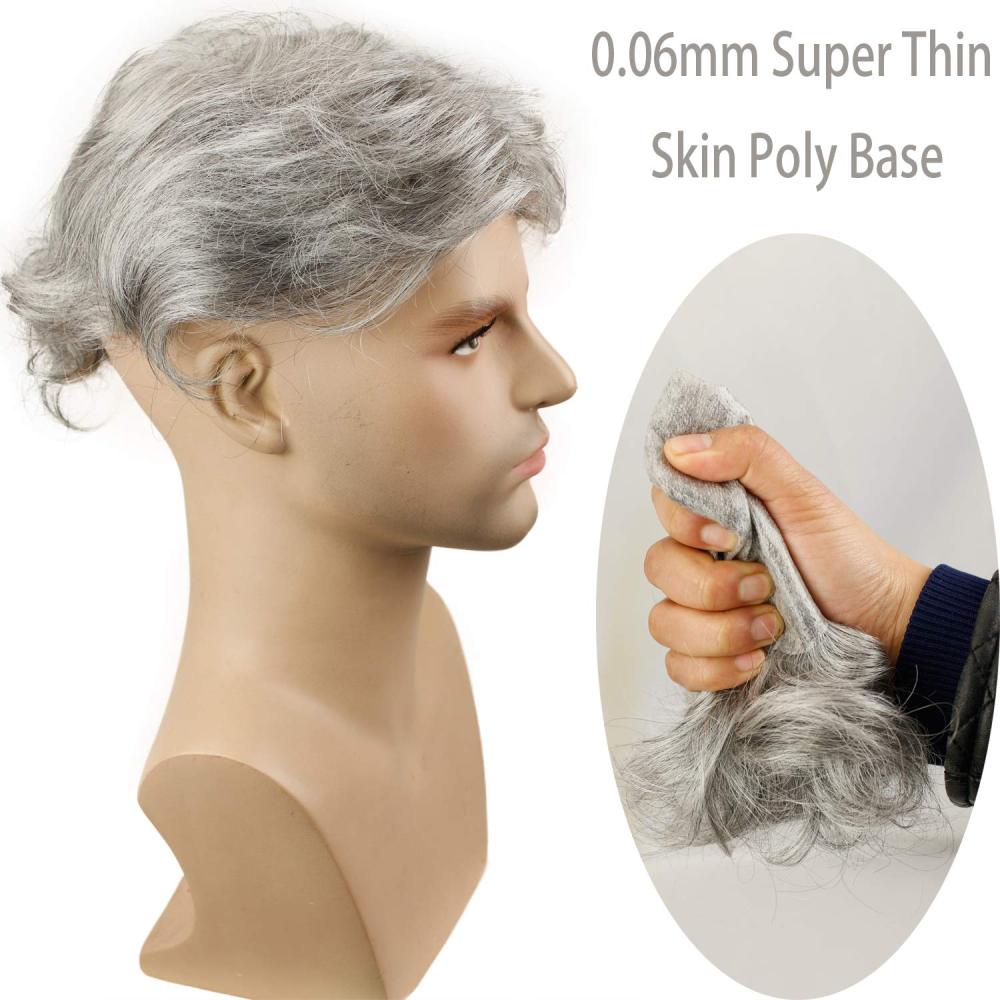 Eseewigs Whole PU Base 4# Brown Toupee for Men Durable Thin Skin Brazilian Remy Human Hair 10x8 inch Straight Hair Replacement