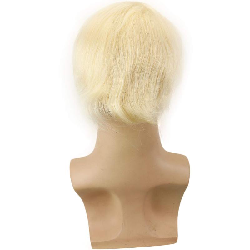 21# Blonde Mens Hair Replacement System Toupee Whole Full PU Base 10x8 Natural Straight Brazilian Remy Human Hair Piece