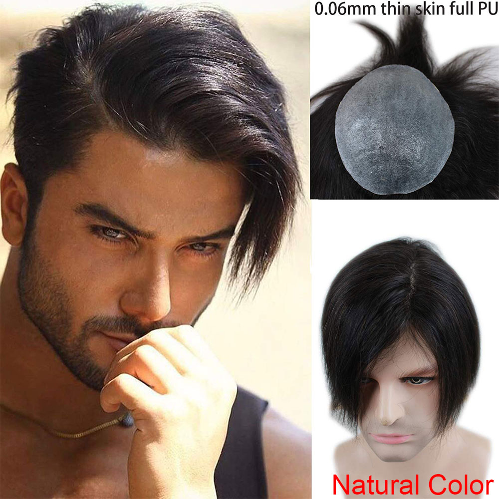 21# Blonde Mens Hair Replacement System Toupee Whole PU Base 10x8 Natural Straight Brazilian Remy Human Hair Piece