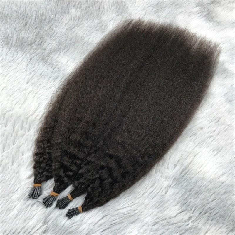 Wholesale Kinky Straight I Tip Hair Extension Cuticle Aligned Raw Raw Burmese Micro Links Unprocessed 100 Virgin Hair