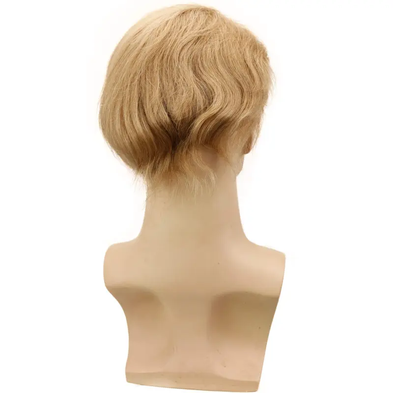 Thin Skin Straight Hair Replacement Brazilian Remy Human Hair Mix 20% Grey Synthetic Hair Toupee for Men 10x8