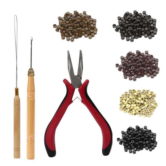 Micro Hair Extension Rings Beads Hair Extension Pliers For Fusion Capsule Hair Keratin Glue Remove Remover Hair Extension Tools 500pcs  nanorings