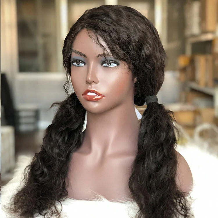 nunify maniquin head with shoulders chest eyelashes ear holes one pari free earring dark brown beige mannequin head wig tools