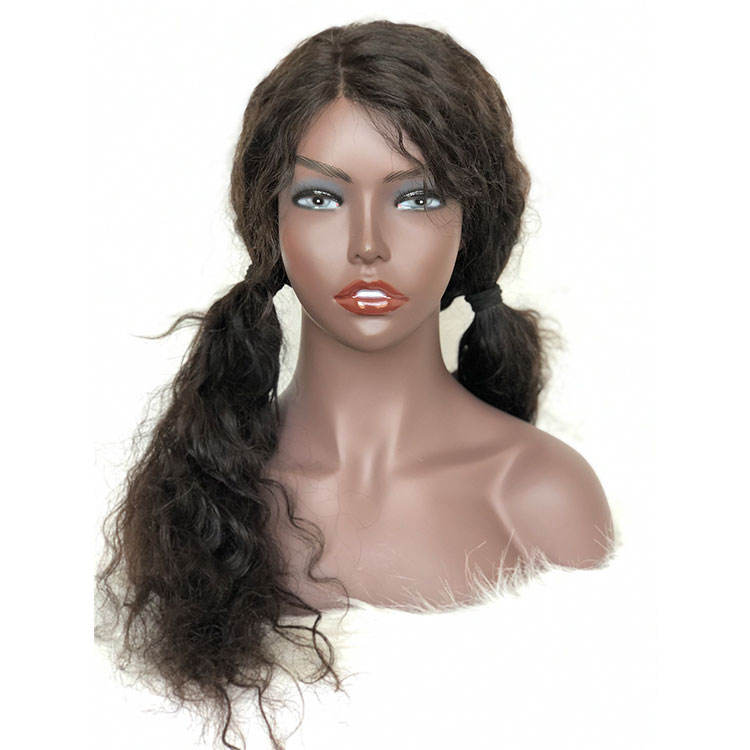 nunify maniquin head with shoulders chest eyelashes ear holes one pari free earring dark brown beige mannequin head wig tools
