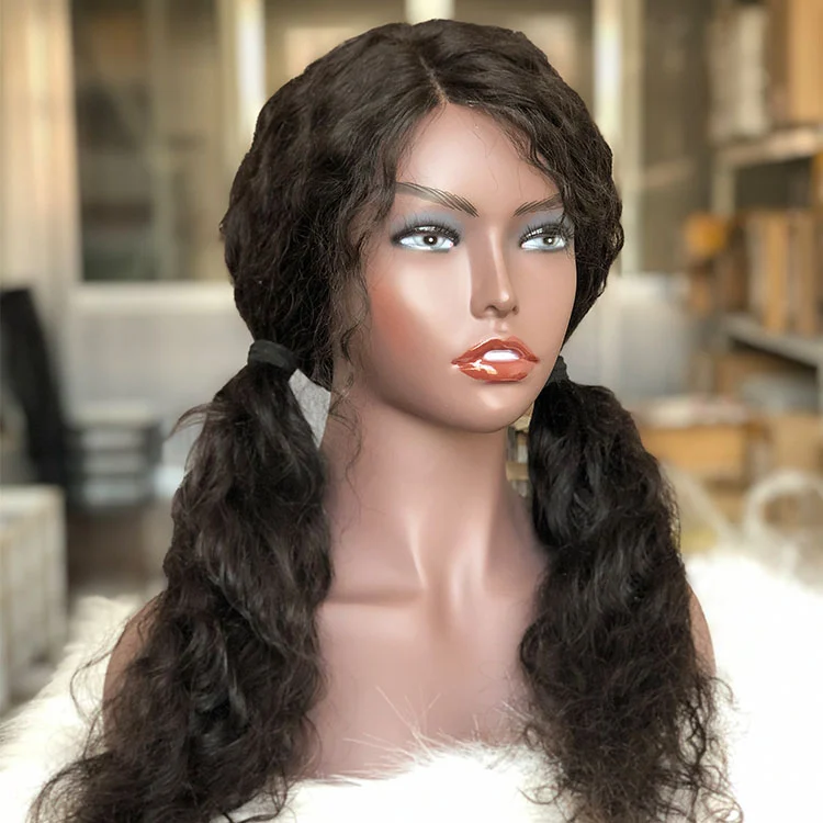 nunify maniquin head with shoulders chest eyelashes ear holes one pari free earring dark brown beige mannequin head wig tools