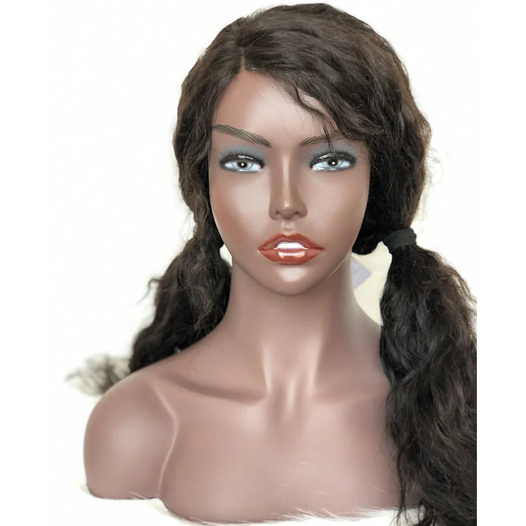 nunify maniquin head with shoulders chest eyelashes ear holes one pari free earring dark brown beige mannequin head wig tools