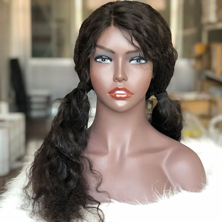 nunify maniquin head with shoulders chest eyelashes ear holes one pari free earring dark brown beige mannequin head wig tools