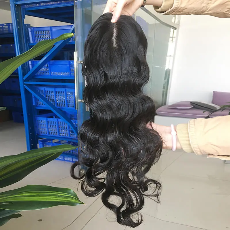 Clip In Hair Toupee For Women Silk Base Indian Remy Hair Replacement Real Human Hair Womens Toupee Wiglets Hairpieces For Mild Hair Loss Volume Cover