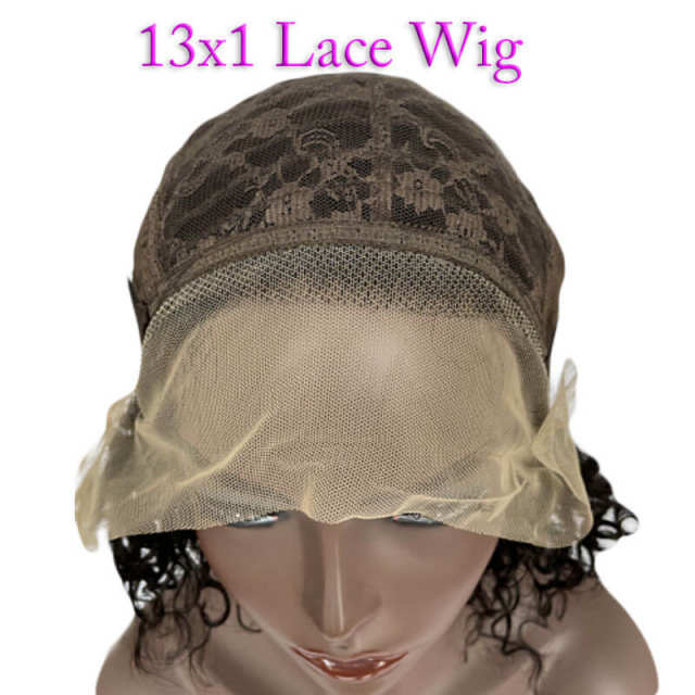 Pixie Cut Wig Preplucked Bob Lace Part afro Wigs Short Curly lace frontal bouncy curly human hair wig