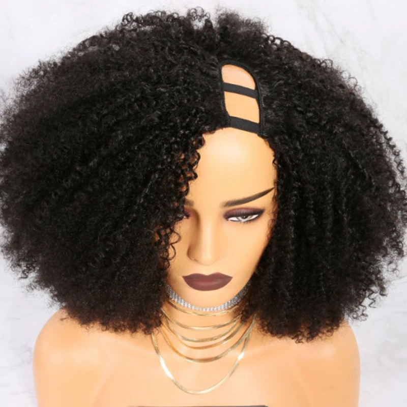 Afro African American U Part Wigs Kinky Curly Brazilian Virgin Human Hair 8-24 in stock