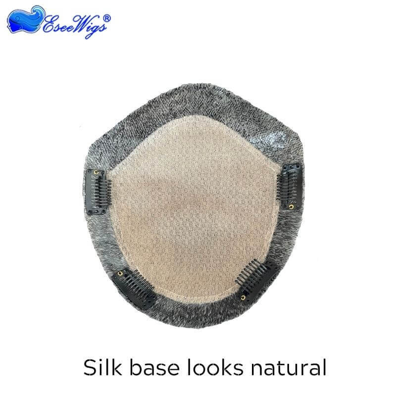 Silk Base Toupee Replacement 100% Real Human Hair For Men